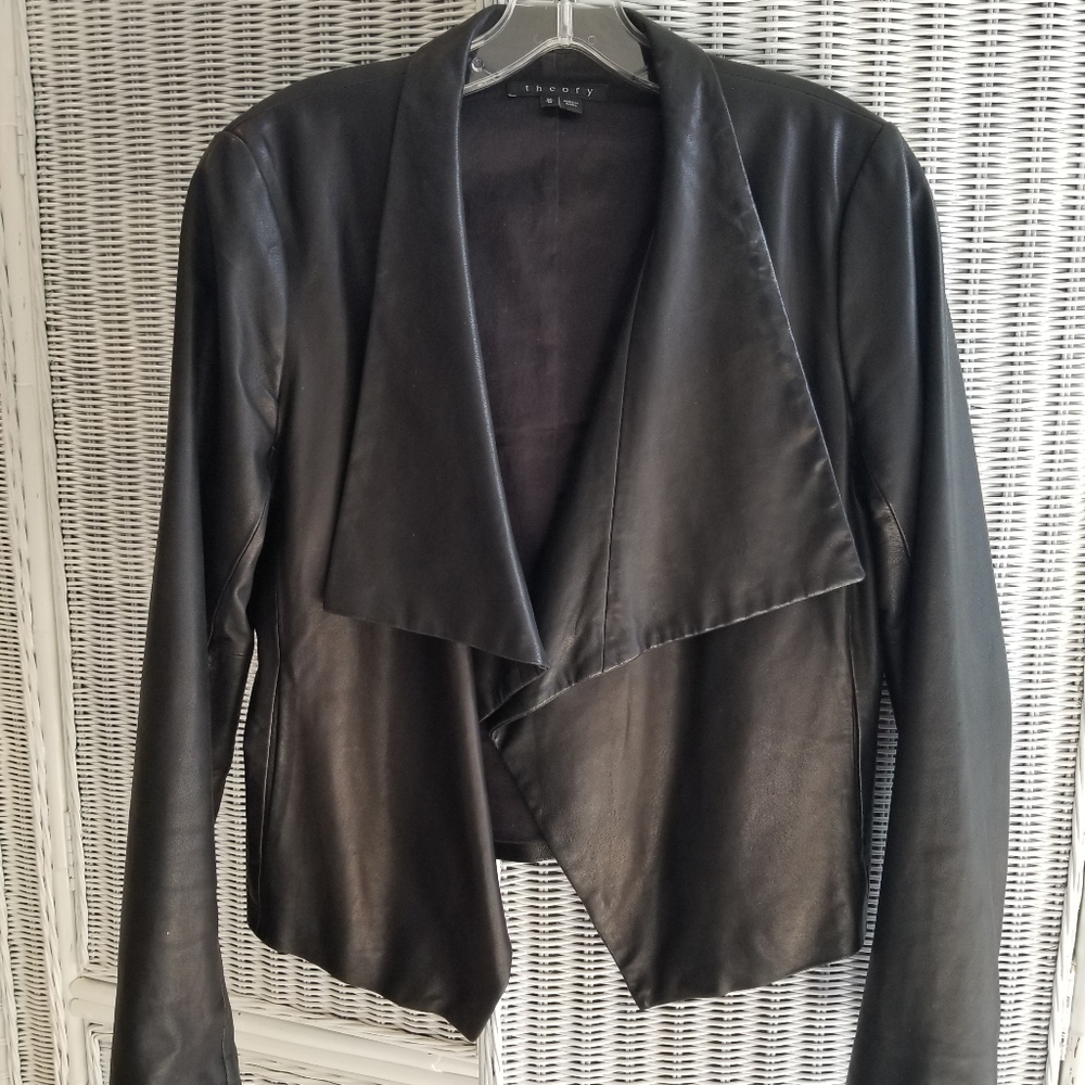 Theory Kanyal black leather jacket